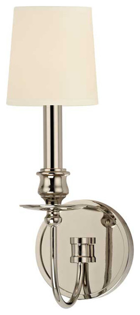 Hudson Valley Cohasset 1 Light Wall Sconce, Polished Nickel