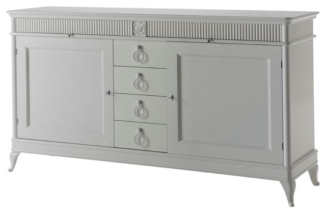 Wooden Sideboard With 6 Drawers, White