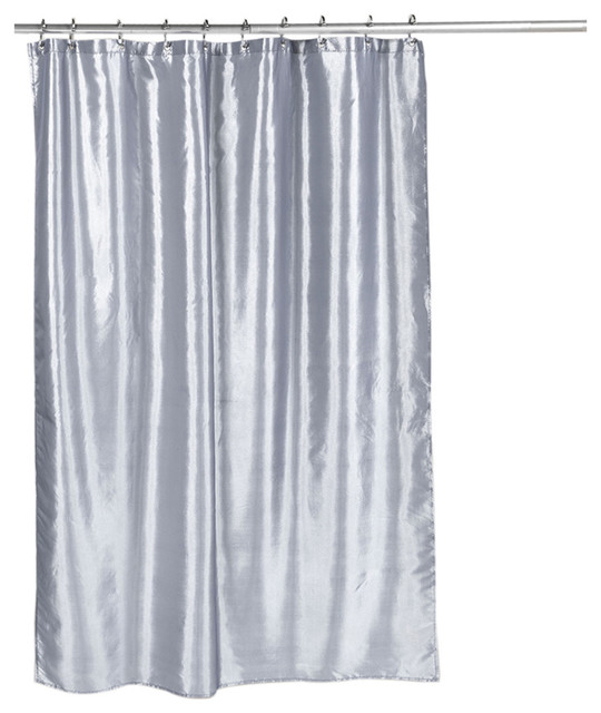 American Crafts Shimmer Faux Silk Shower Curtain 100 Polyester 70 X 72 Pewter