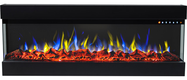 Spectrum 36 Modern Electric 3 Sided, 36 Inch Recessed Electric Fireplace