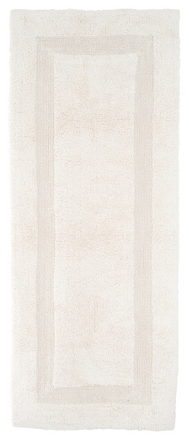 Lavish Home 100% Cotton Reversible Long Bath Rug, Ivory