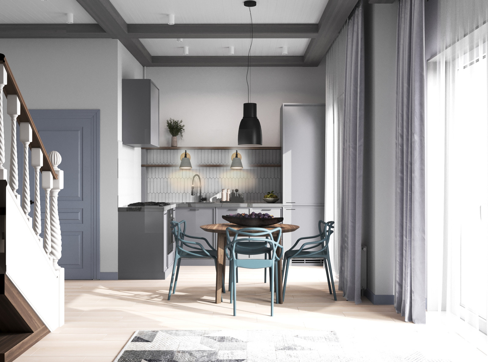 Таунхаус Совушки Кухня-гостиная, прихожая