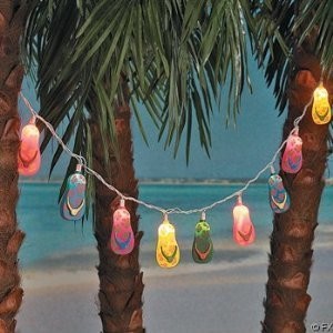 10 Plastic Flip Flop Party String Lights Beach Luau