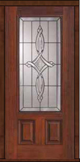 Exterior Single Door 80 Fiberglass Marsais 2 Panel 3/4 Lite