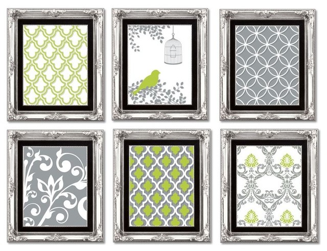 Lime Green Wall Art gallery wall art prints, lime green and gray - contemporary Lime Green Wall Art gallery wall art prints, lime green and gray - contemporary