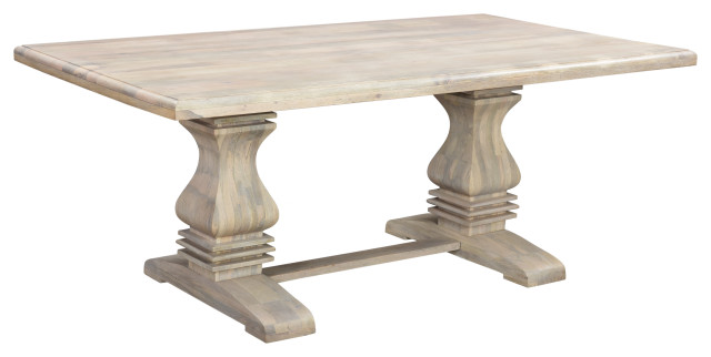 white pedestal rectangular dining table