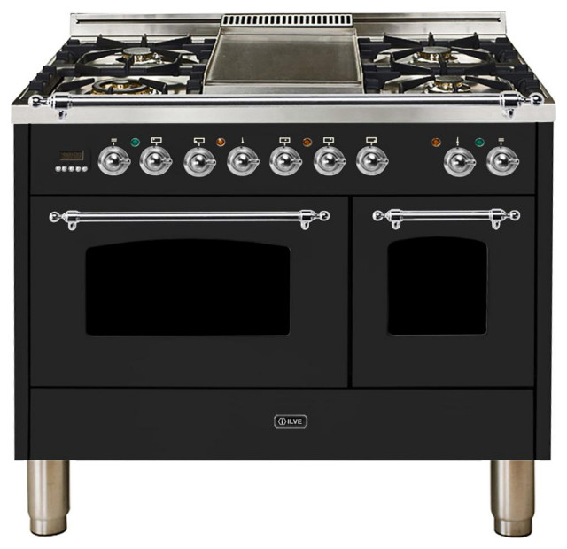 Nostalgie Series 40 Inch ILVE Dual Fuel Convection Freestanding Range Contemporary Gas