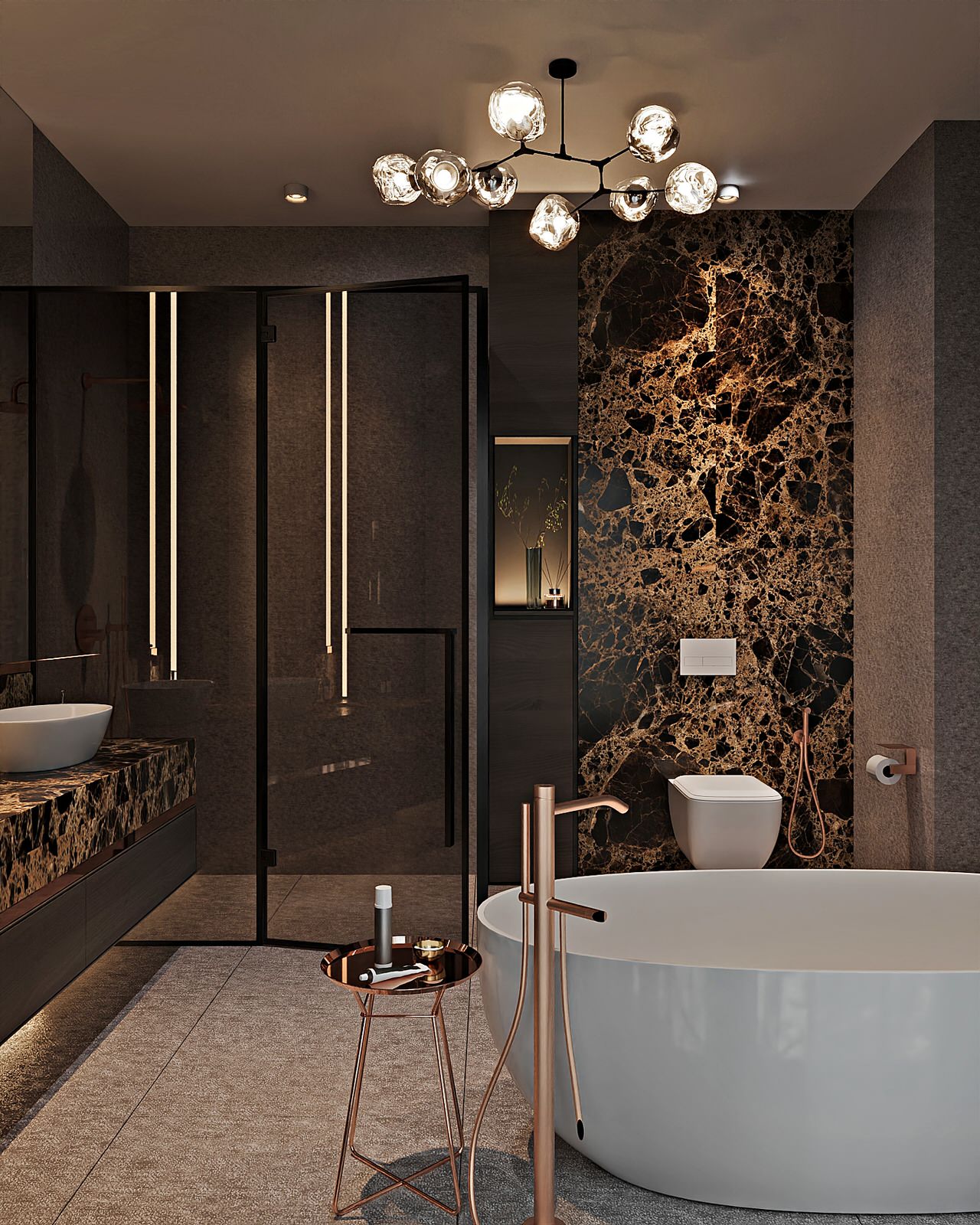 Ванная комната "Медные акценты"