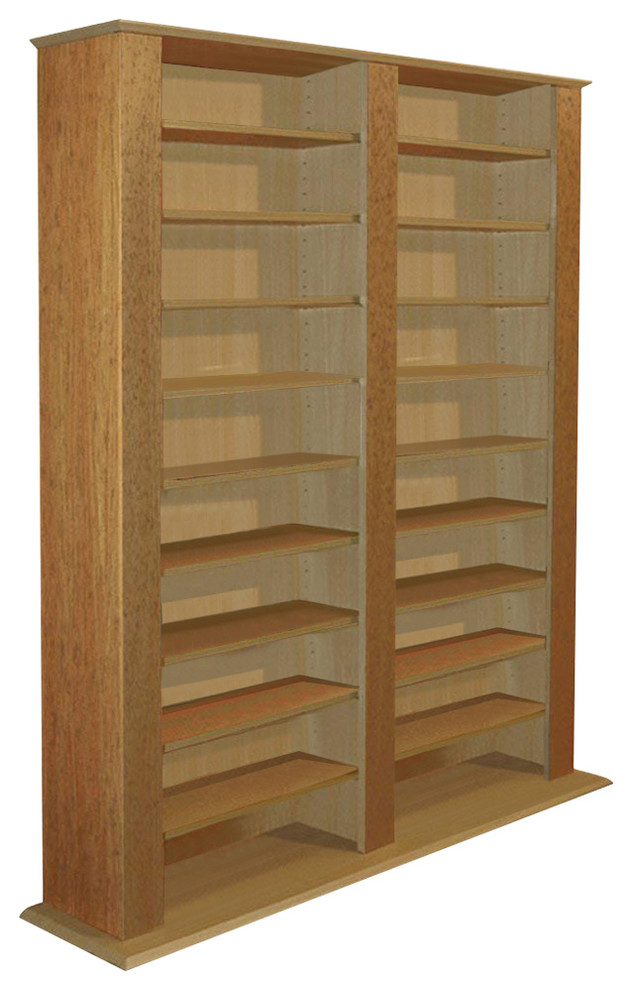 Contemporary Bookcase Storage Shelf in Oak Finish Particle ...