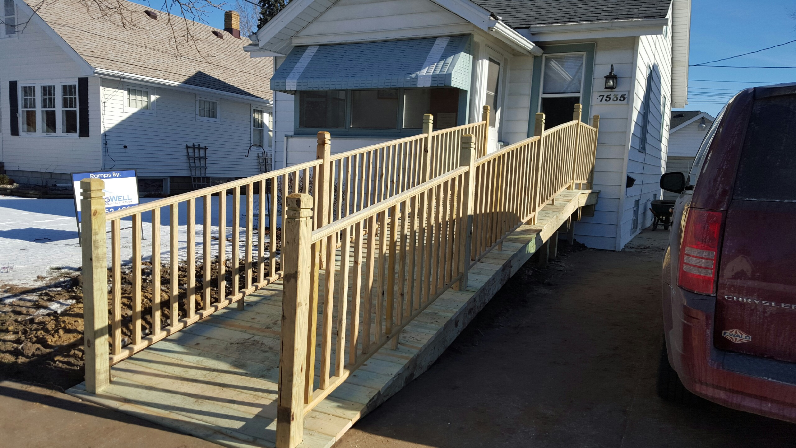 Private resident wheel chair ramp