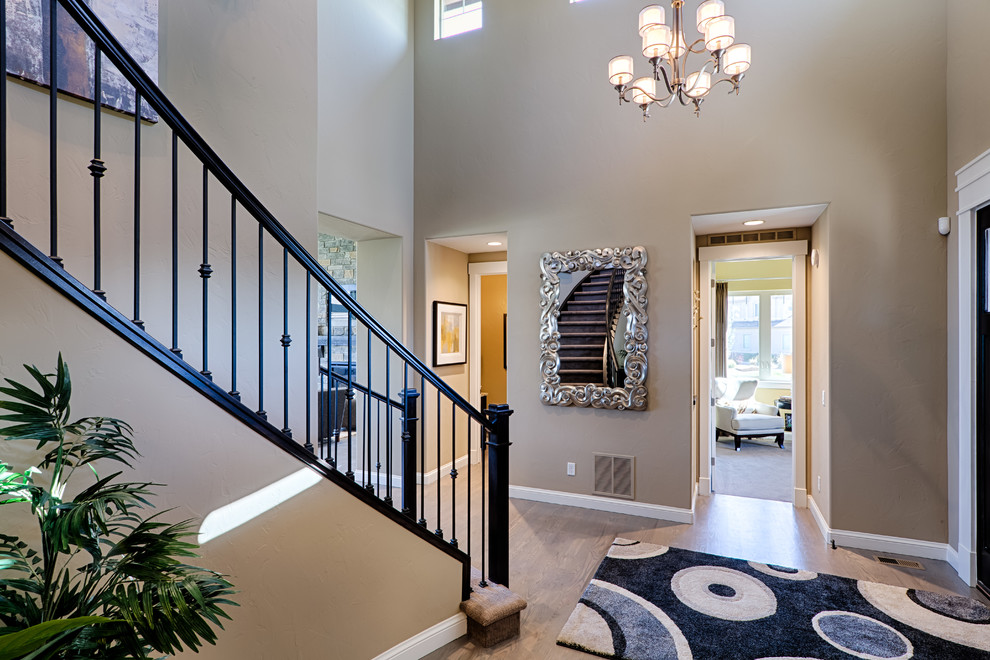 Example of a transitional staircase design in Denver