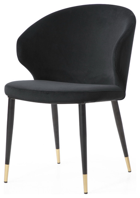 Gracie Dining Chair with Black velvet seat and Black steel frame ...