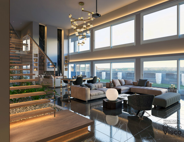 Attico e Superattico_200 MQ modern-living-room