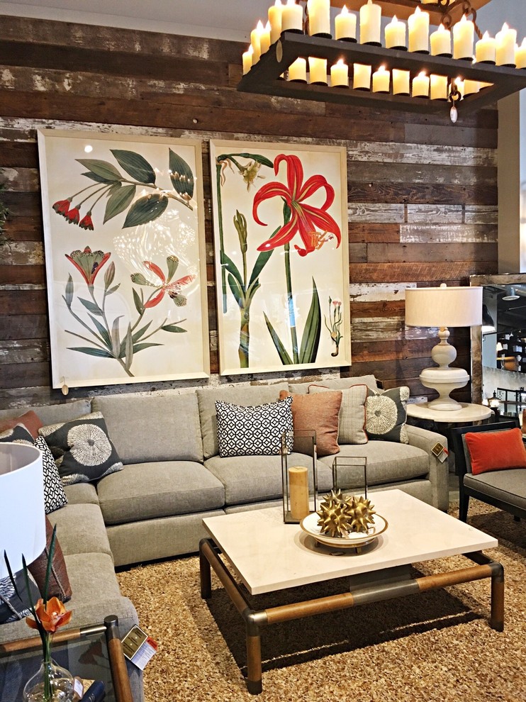 Rustic Reclaimed Wood Siding Rustic Living Room San Diego by