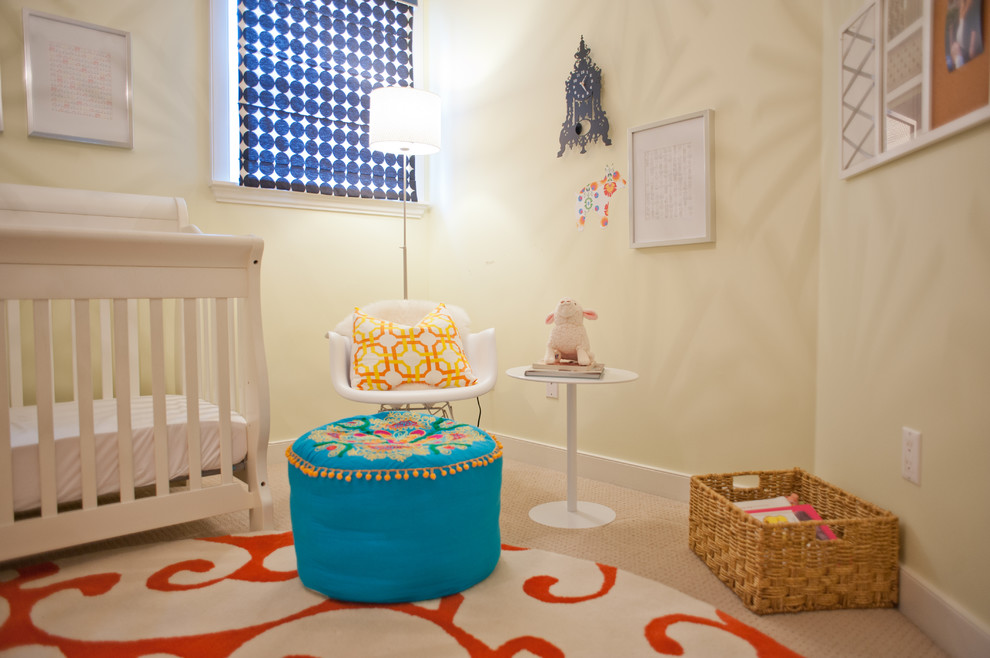 Inspiration for a mid-sized transitional gender-neutral nursery in Vancouver with carpet.