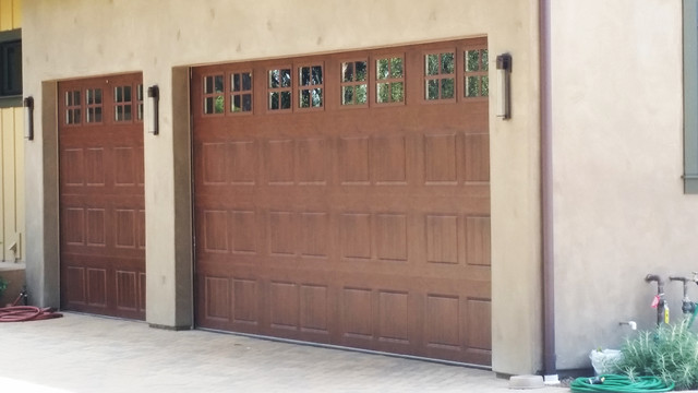 New House Steel Collection Garage Door Close Ups Mediterranean