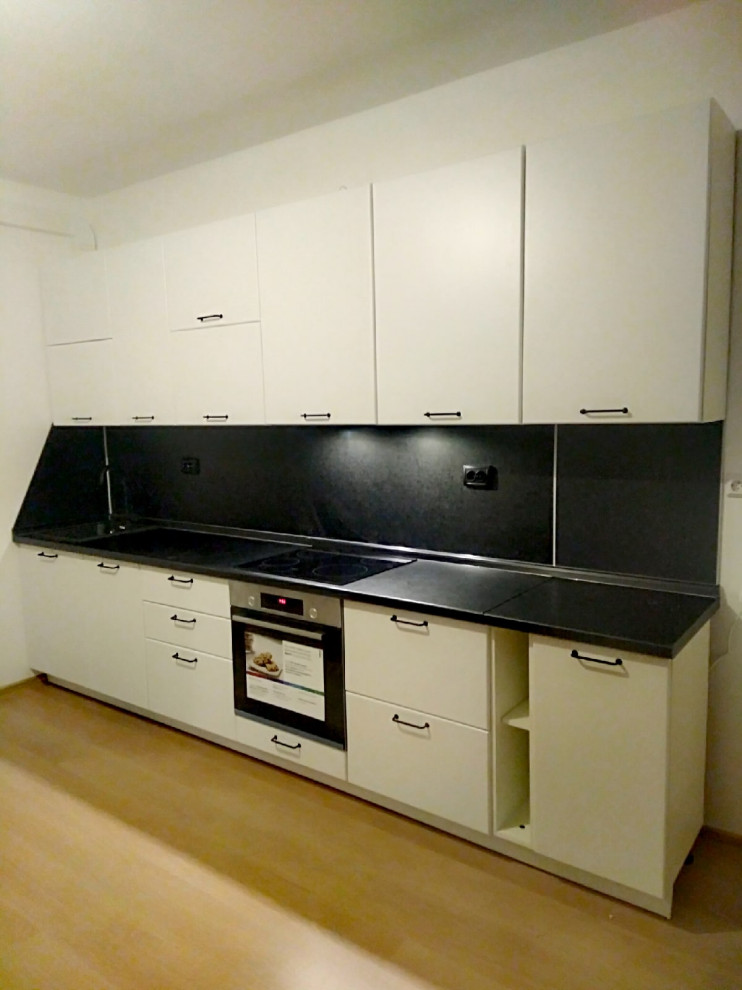 Кухня прямая белый софт матовый