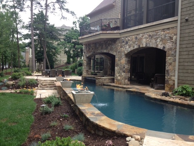 Mountain style home design photo in Charlotte