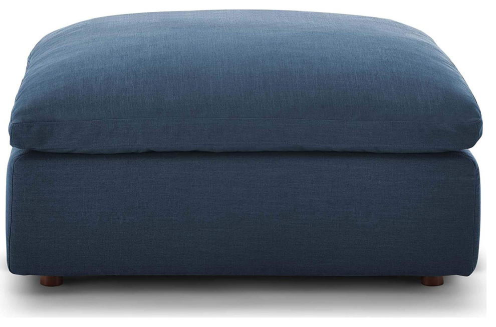 Commix Down Filled Overstuffed 4 Piece Sectional Sofa Set, Azure