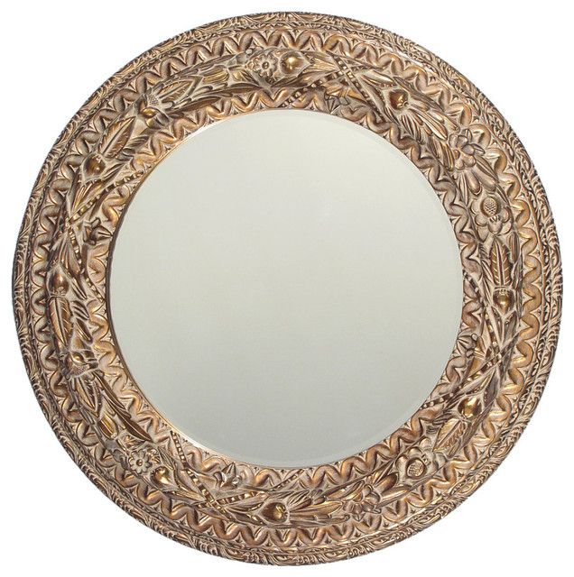 Coaster 45 Round Antiqued Gold Ornate Wall Hanging Mirror F 145 Coaster 45 Round Antiqued Gold Ornate Wall Hanging Mirror