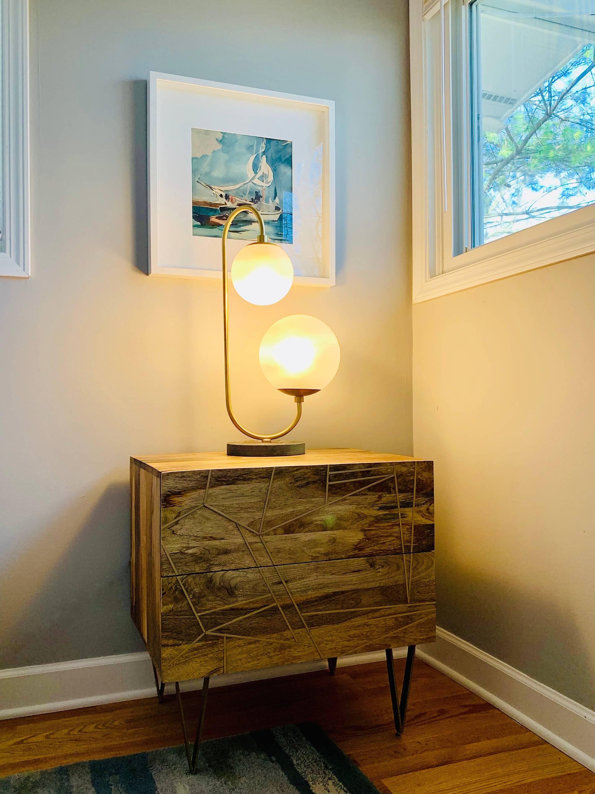 Mid-Century Modern Styled Bedside with Playful Details