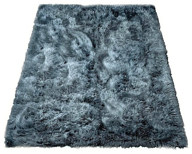 Rectangle Faux Fur Designer Sheepskin Rug Contemporary Area Rugs