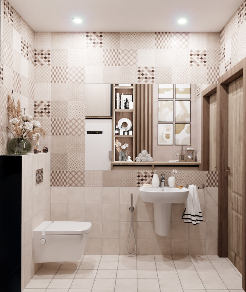 Дтзайн интерьера детской комнаты и двух санузлов в квартире в Екатеринбурге