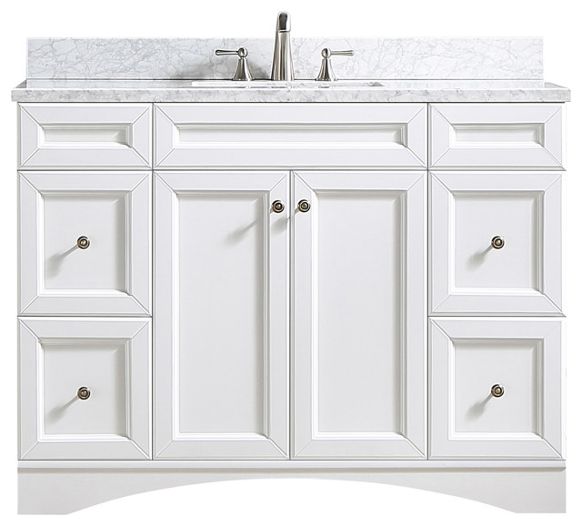 48" Single Bathroom Vanity Set with Marble Top Transitional
