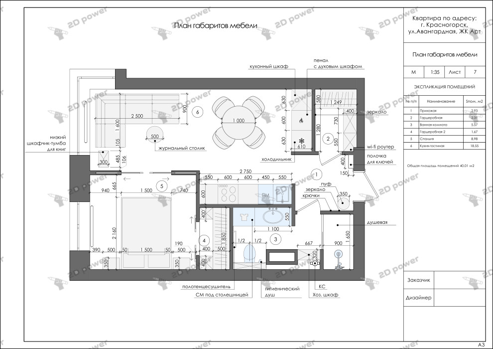 Рабочая документация для дизайн-проекта квартиры
