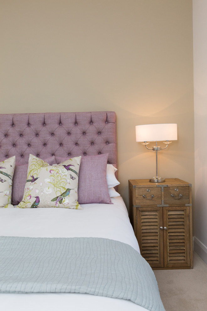 Design ideas for a transitional bedroom in Dublin.