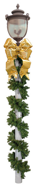 Decorative Lamp Post Garland and Bows, Gold Bow, 36 " Bow, Single Bow Accent Kit
