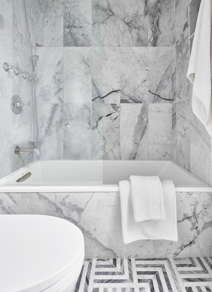 Example of a small transitional bathroom design in Boston