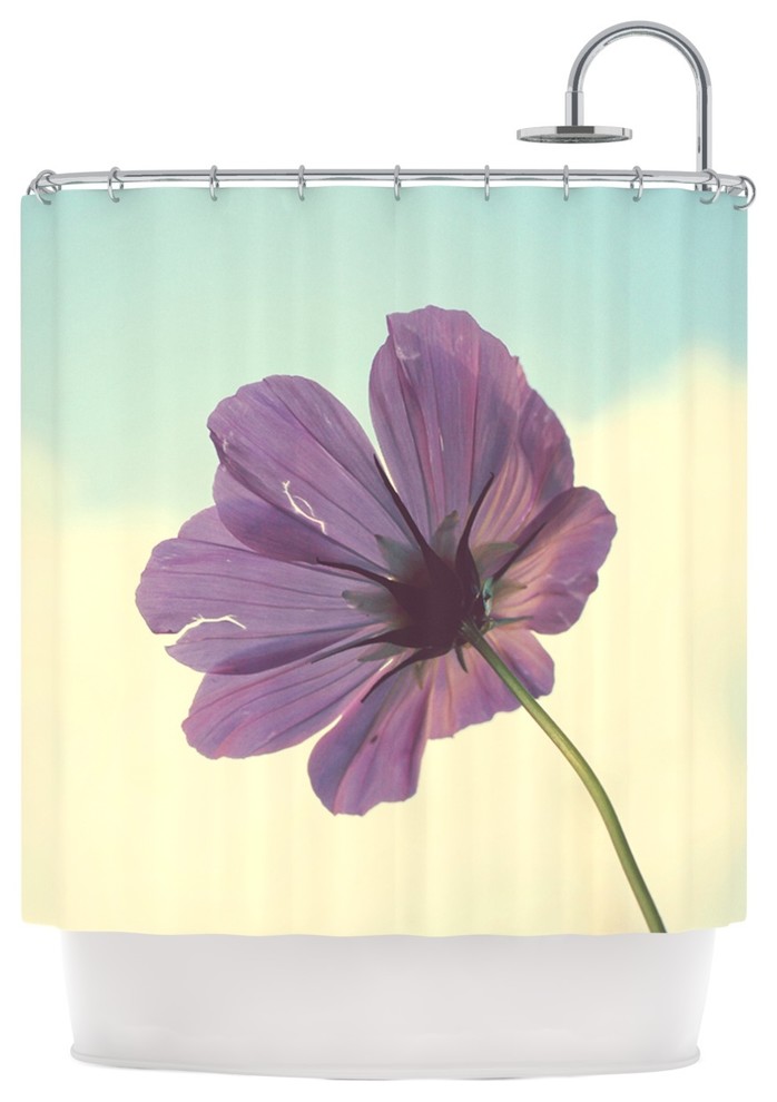 Beth Engel "Torn but Never Broken" Purple Flower Shower Curtain