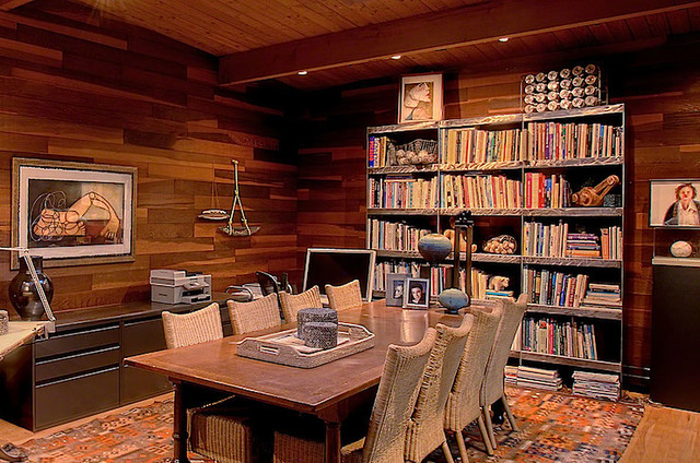 Interior Designer's own home in the woods eclectic-home-office