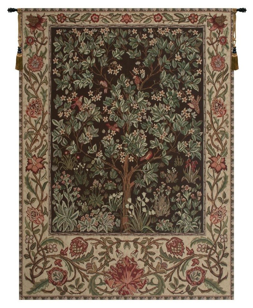 Tree of Life Brown Tapestry Wall Art Hanging Craftsman Tapestries