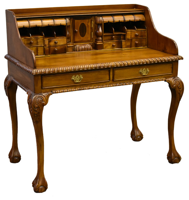 Legacy Solid Mahogany Wood Escritoire Secretary Desk Victorian