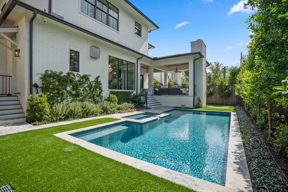 Pool - transitional rectangular pool idea in Houston