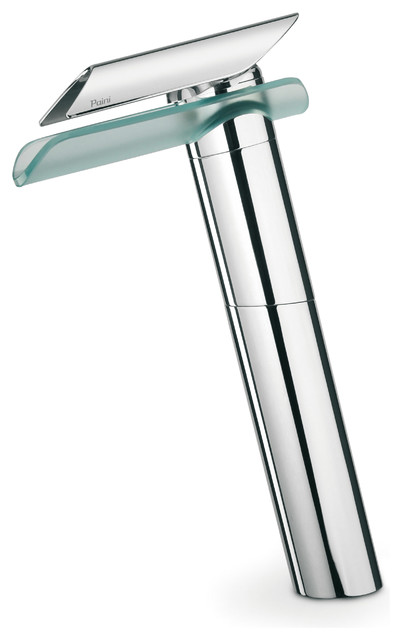 Morgana Single Handle Tall Lavatory Faucet With Glass Spout Chrome Finish Contemporary Bathroom Sink Faucets By Latoscana Houzz