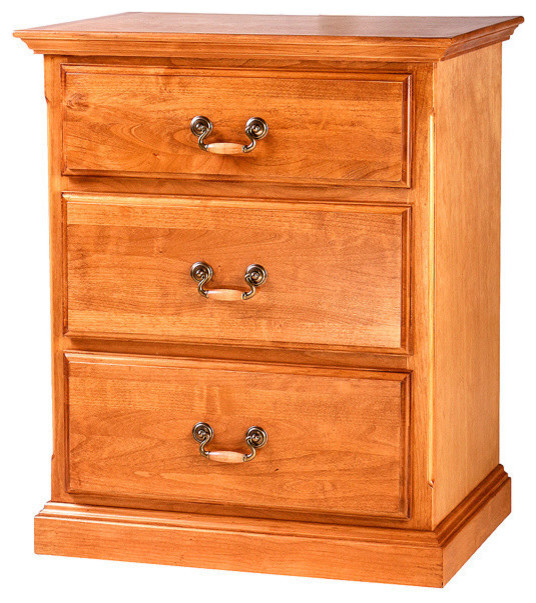 Traditional Alder 3Drawer Nightstand Traditional Nightstands And