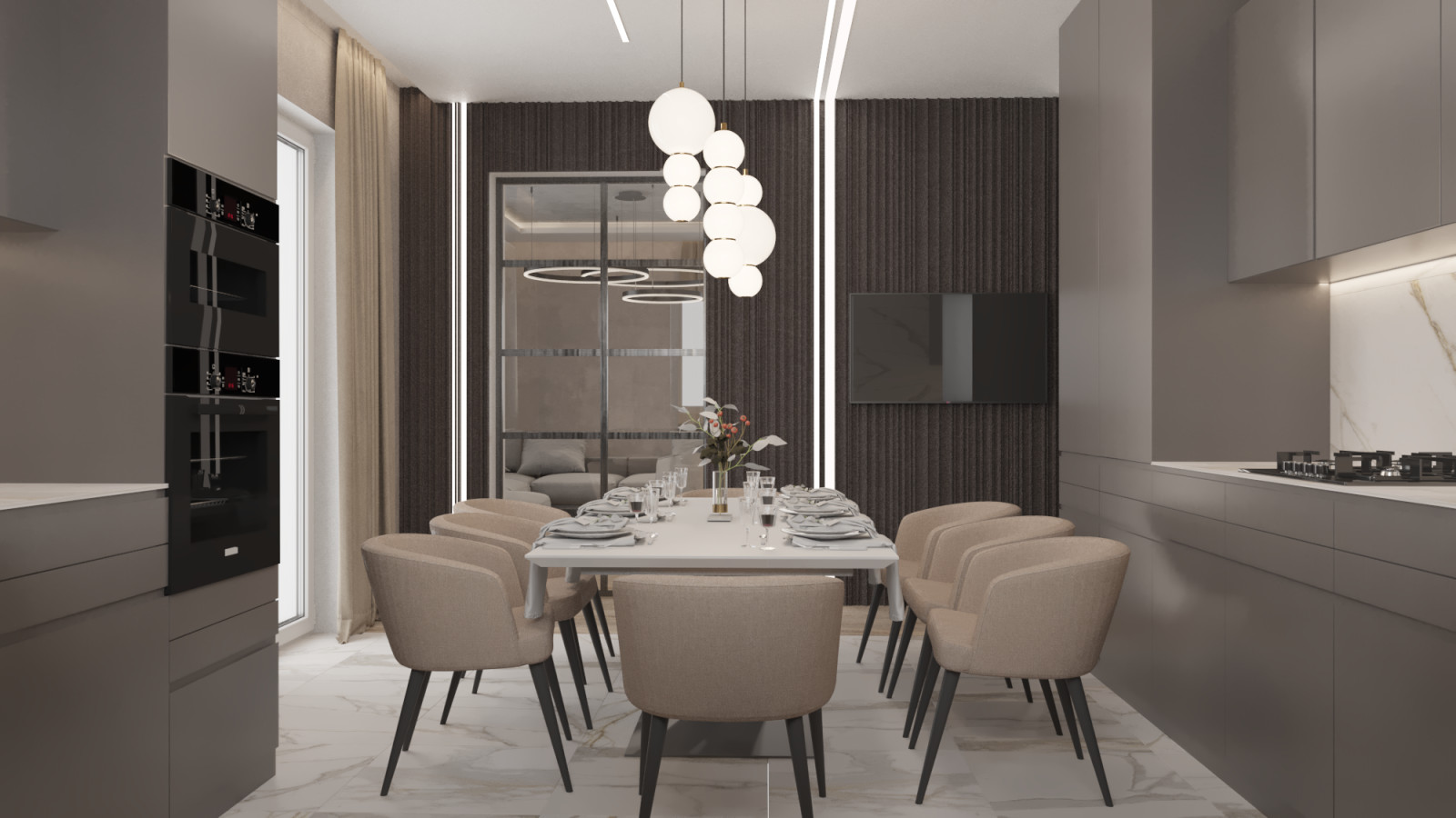 Семейные ценности. Кухня-Гостиная.