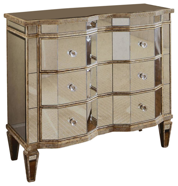 Hooker Furniture Chests and Consoles Mirrored 3 Drawer Chest 884-85-2