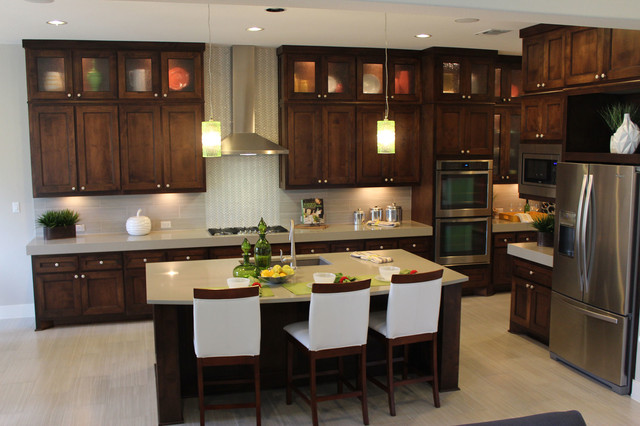 Modern Kitchen Cabinets With Dark Stain By Burrows Cabinets