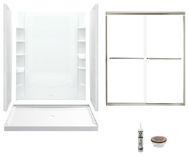 Sterling Store+ Vikrell Center Drain Alcove Shower Kit 72"x24"x48