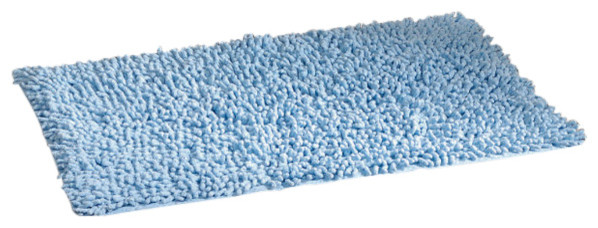 Soft Shaggy Loop Bath Mat Shower Rugs 29.5"x17", Light Blue