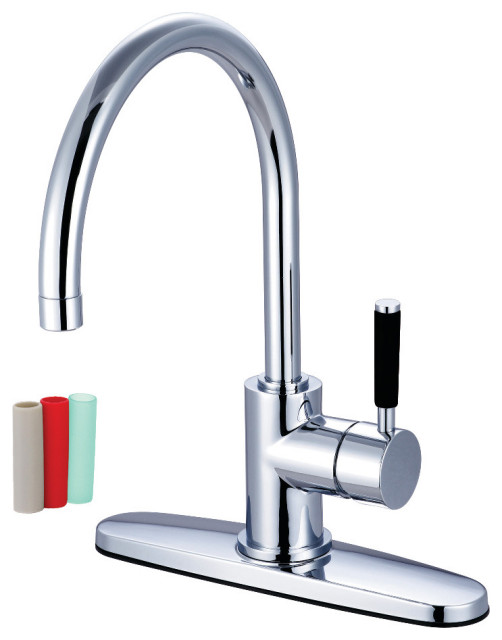 Gourmetier SingleHandle Kitchen Faucet With Deck Plate Contemporary