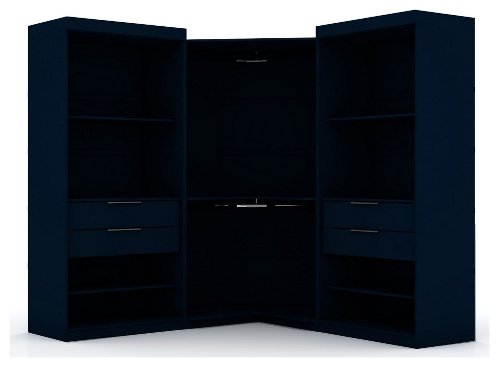 Mulberry Open 3 Sectional Corner Closet Set of 3 in Tatiana Midnight