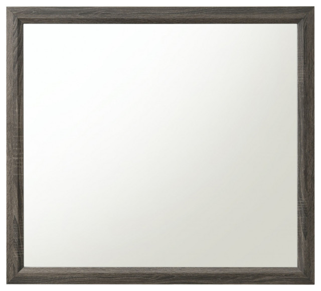 HomeRoots Weathered Gray Rectangular Mirror - Transitional - Wall ...
