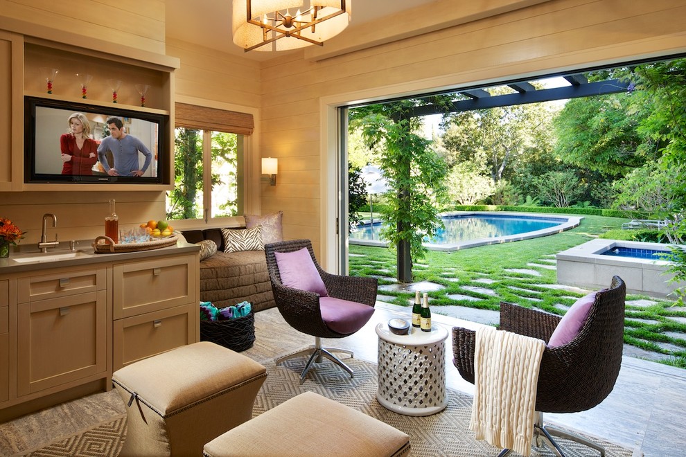 Photo of a transitional sunroom in Los Angeles.