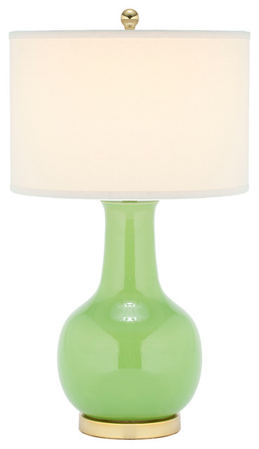Safavieh White Ceramic Paris Lamp, Green