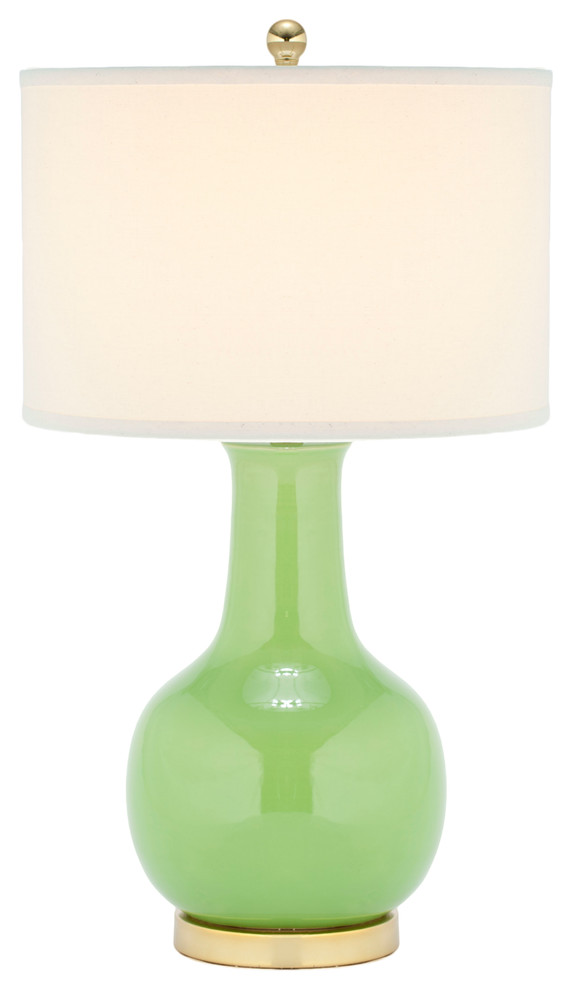 Safavieh White Ceramic Paris Lamp, Green